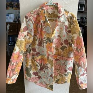 Sezane Will Jacket Boho 70s Print Sz L NWOT